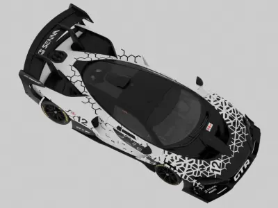 McLaren Senna GTR-2020 Black and White 3D model