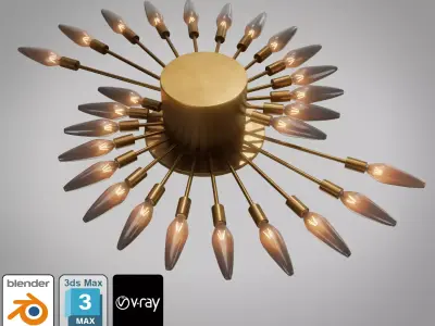 Ceiling Light 9 Low-poly 3D model
