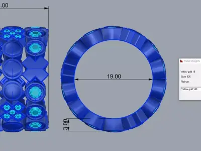 Jewelry Ring Gold X Zero  3D print model