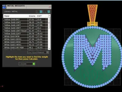 M Pendant 3D print model