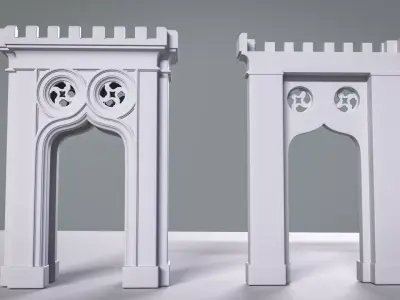 Highpoly Gothic Portal - type 7 3D model