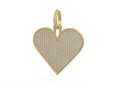Model 1127 Playing Cards Hearts Iced Out Pendant Large 40mm 3D print model