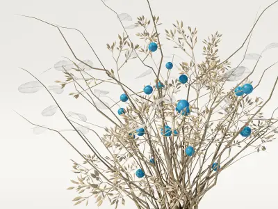 dry flowers vase 3D model