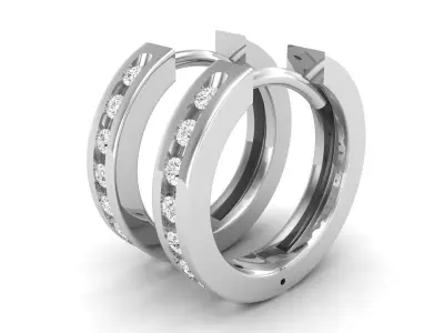 AV 652 Diamond Hoop Earrings 3D print model
