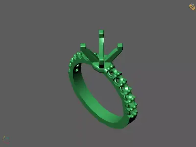 Solitaire Engagement Ring Diamond Women Ring Stone 3D print STL 3D print model