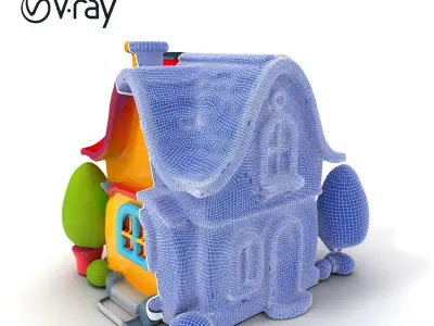 Cartoon House Model Pack with Three Levels of Detail Low-poly 3D model