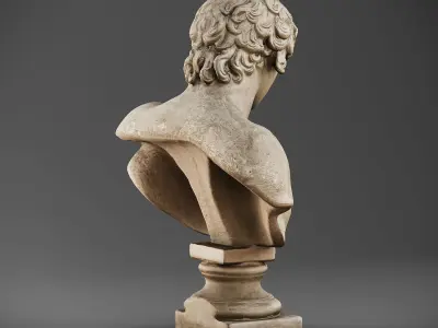 Bust Antinous Low-poly 3D model