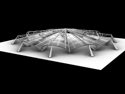 Architectural Pavilion Structure 6 sides 3D model