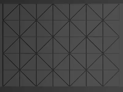 Wooden panels with mirrors 3D model