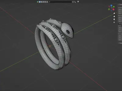 Snake Ring 3D print model 3D print model