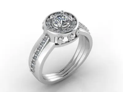 Mini Set Ring Pendant Earrings STL 3DM Womens Jewelry 3D print model