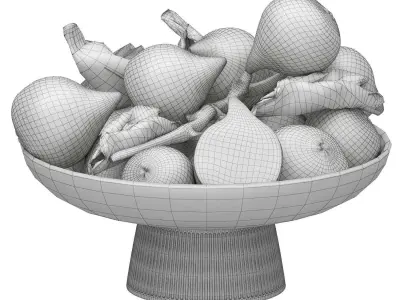 Bowl of green figs 3D model