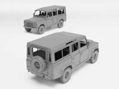 Land Rover Defender 110 - H0 scale car model kit 3D print model