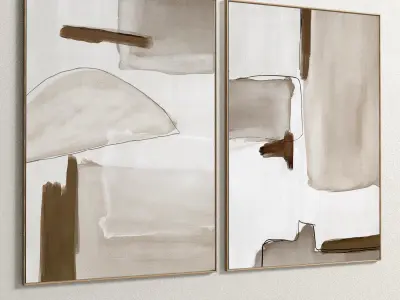 Plaster Two Photo Frame 103 Low-poly 3D model