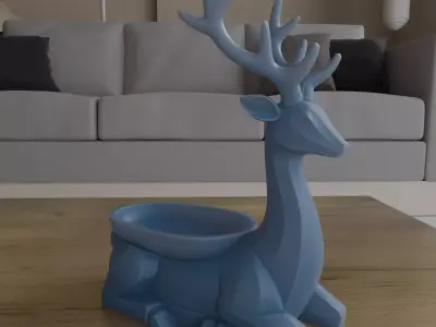 Christmas Deer Organizer Candy Holder STL 3D print model