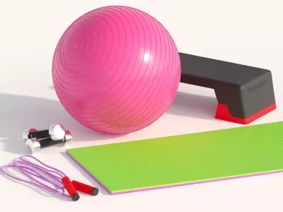 Aerobics training set 3D model