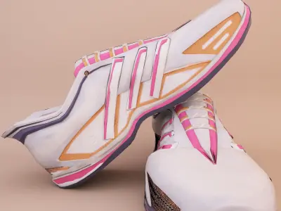 Soft Leather Running Shoes Low-poly 3D model