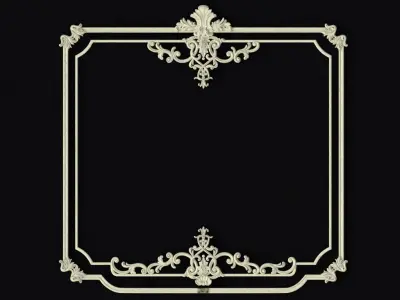 Central decor ornament for furniture 3D model 1068