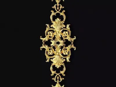 Central decor ornament for furniture 3D model 1062