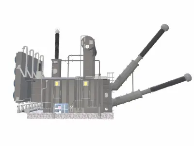 Converter Transformer Delta Low-poly 3D model