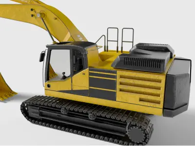 Excavator 3D Model - High Poly Construction Vehicle 3D model