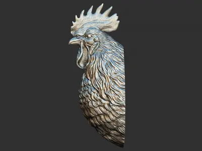 Rooster bust 3D print model