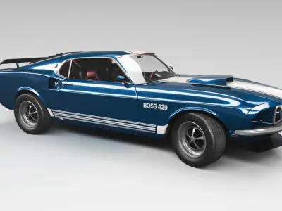 Ford Mustang Boss 429 Low-poly 3D model