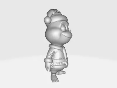 Cute Christmas Grinch Mini Figurine Santa Outfit  3D print model