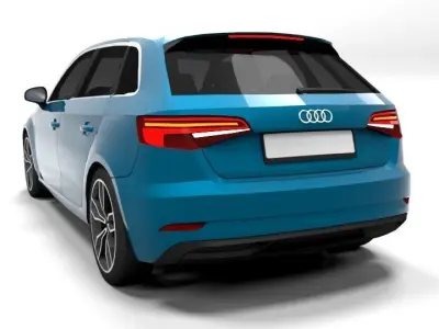 AUDI A3 ETRON 2017 Low-poly 3D model