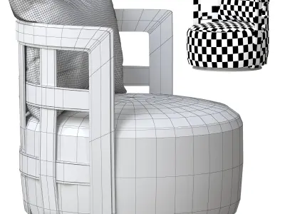 The Braid 6082 T80 is an Italian luxury armchair  3D model