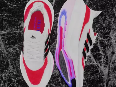 ADIDAS ULTRA BOOST 2021 - RED 3D SHOES Low-poly 3D model