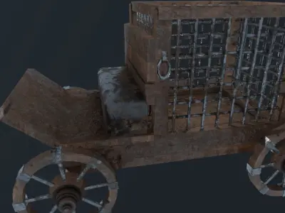 horse carriage Low-poly 3D model