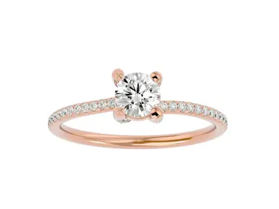 Solitaire ring model 3D print model 8