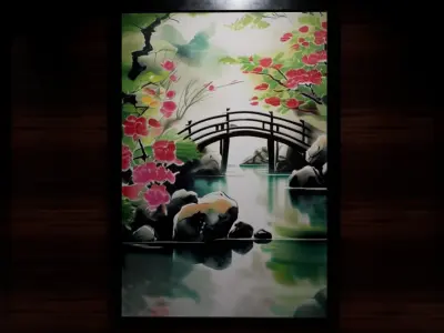4 Old Japan Garden Pictures - 3D Models 3D model