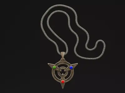 Triangular Amulet Low-poly 3D model
