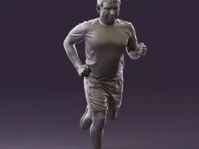 000999 man runner in yellow shoes 3D Print Ready 3D print model