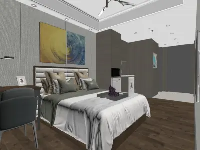 Modern Apartment Hotel Room 3D model