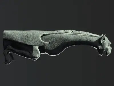 Waterspout Gargoyle Toon Bat Low-poly 3D model