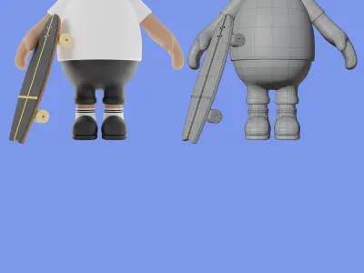 3d character Man Surfskate 3D model