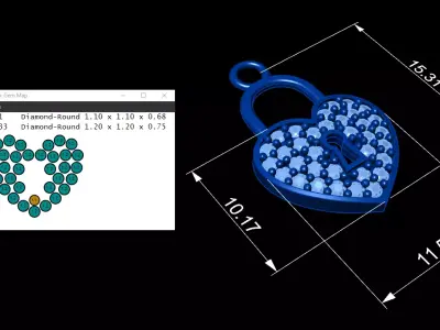 Heart and Lock 3dm stl model 3D print model