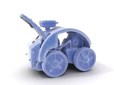 White Robotic Rover model pack Low-poly 3D model
