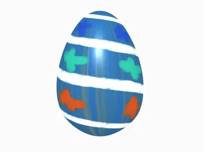 Easter Collection cartoon bunny with nose Low-poly 3D model