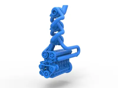 Triple Turbo straight-six engine Scale 1 to 25 3D print model