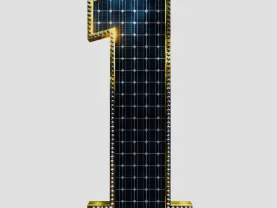 Solar Panel Alphabet and Number Collection 3D model