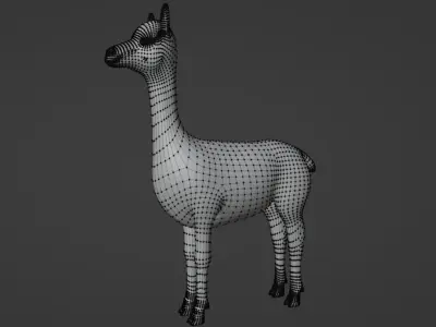 vicuna model with animation and texture  Low-poly 3D model