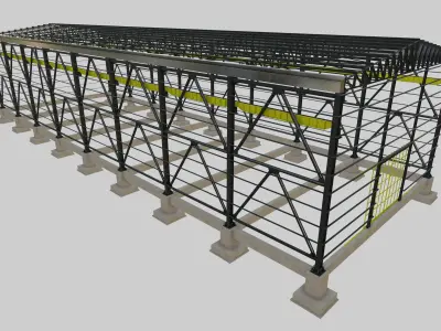 Steel Structure - Warehouse - Type-2 3D model