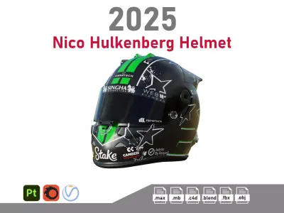 F1 Nico Hulkenberg Helmet 2025 3D model