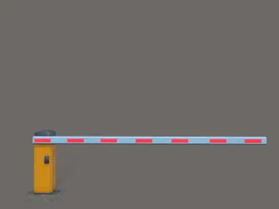 Parking Car Barrier Gate Low-poly 3D model