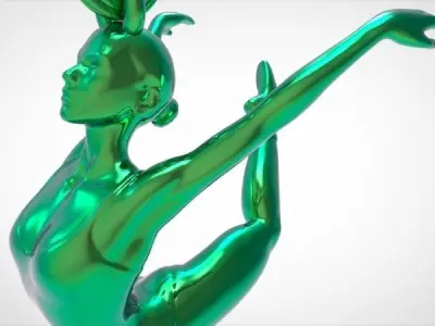 Ballerina ballet dancer pendant Necklace Jewelry 3D print model