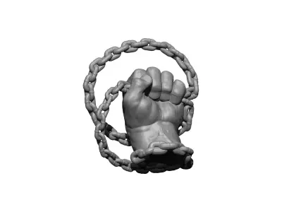 chain hand man 3D print model
